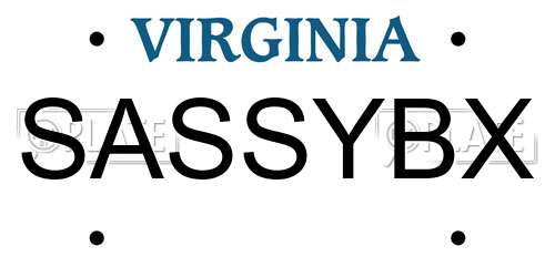 SASSYBX Virginia License Plate