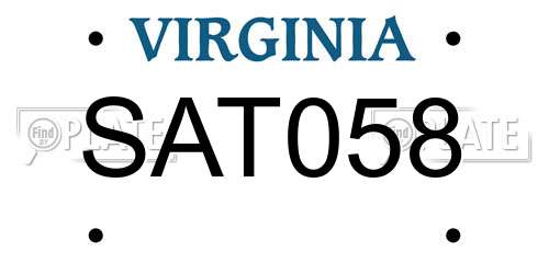 SAT058 Virginia License Plate