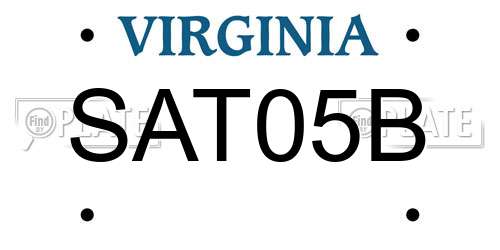 SAT05B Virginia License Plate