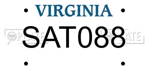 SAT088 Virginia License Plate