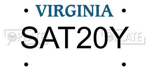 SAT20Y Virginia License Plate