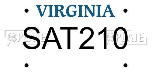SAT210 Virginia License Plate