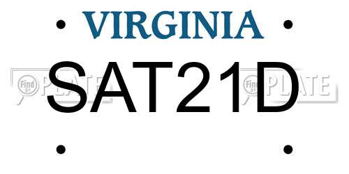 SAT21D Virginia License Plate