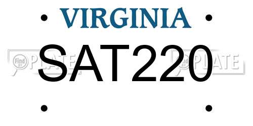 SAT220 Virginia License Plate