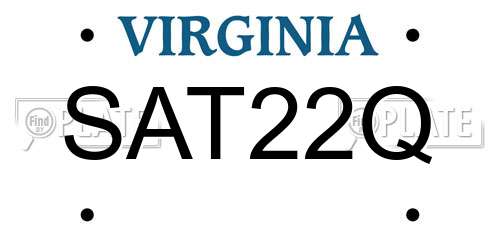 SAT22Q Virginia License Plate