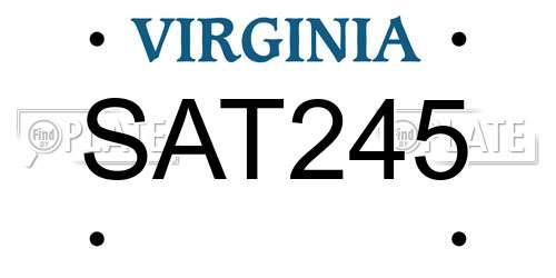 SAT245 Virginia License Plate