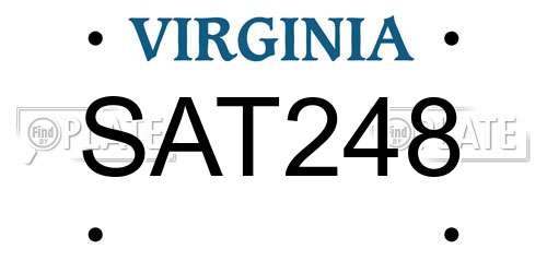 SAT248 Virginia License Plate