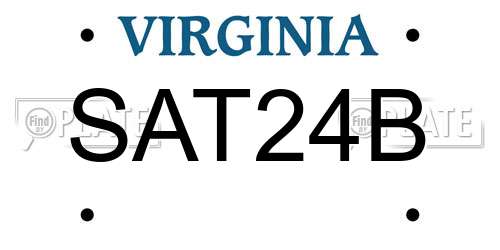 SAT24B Virginia License Plate