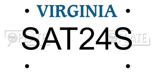 SAT24S Virginia License Plate