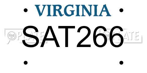 SAT266 Virginia License Plate