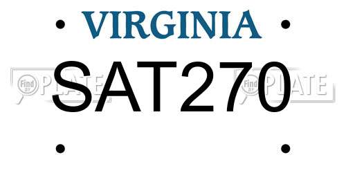 SAT270 Virginia License Plate