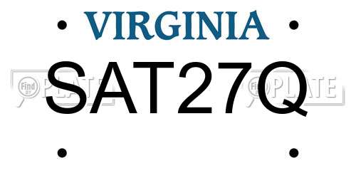 SAT27Q Virginia License Plate