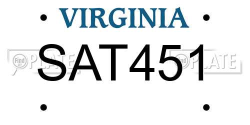 SAT451 Virginia License Plate