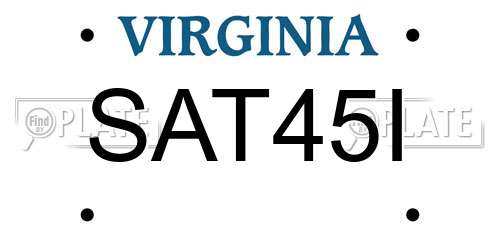 SAT45I Virginia License Plate