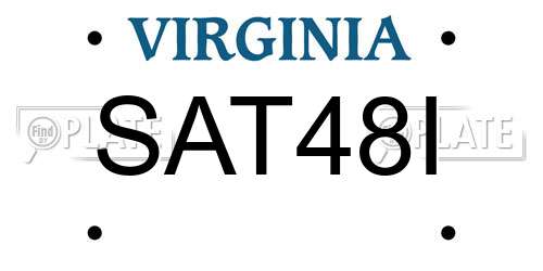 SAT48I Virginia License Plate