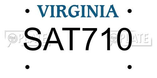 SAT710 Virginia License Plate