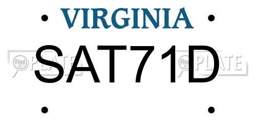 SAT71D Virginia License Plate