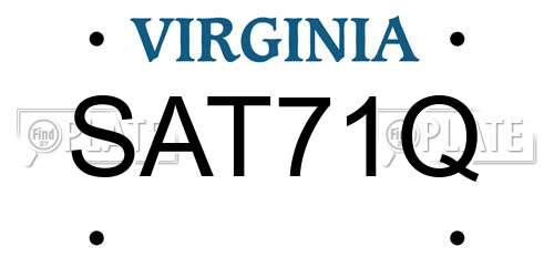 SAT71Q Virginia License Plate