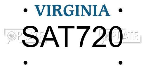 SAT720 Virginia License Plate