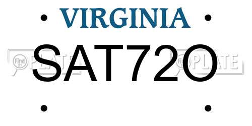 SAT72O Virginia License Plate
