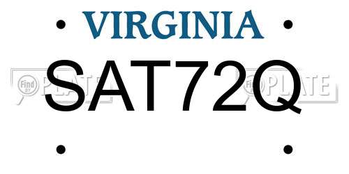 SAT72Q Virginia License Plate