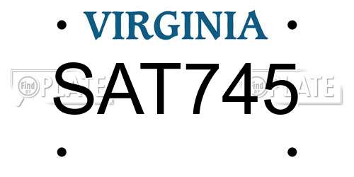 SAT745 Virginia License Plate
