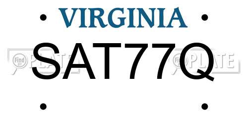SAT77Q Virginia License Plate