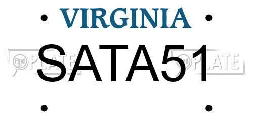 SATA51 Virginia License Plate