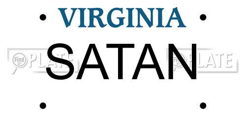 SATAN Virginia License Plate