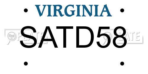 SATD58 Virginia License Plate