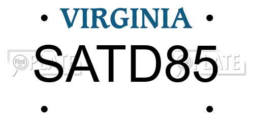 SATD85 Virginia License Plate