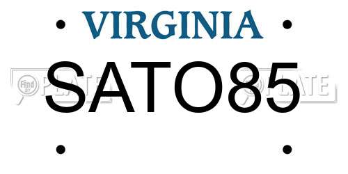SATO85 Virginia License Plate