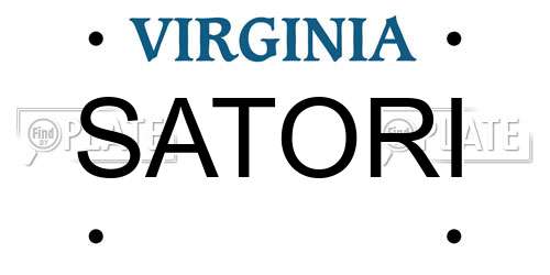 SATORI Virginia License Plate