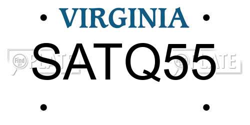 SATQ55 Virginia License Plate