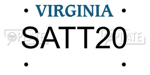 SATT20 Virginia License Plate