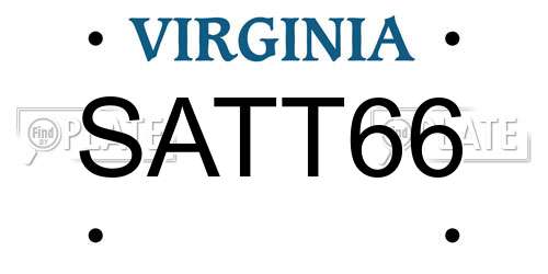 SATT66 Virginia License Plate