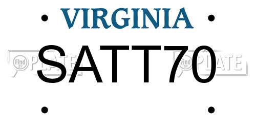 SATT70 Virginia License Plate