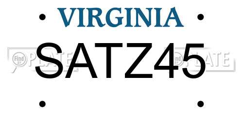 SATZ45 Virginia License Plate