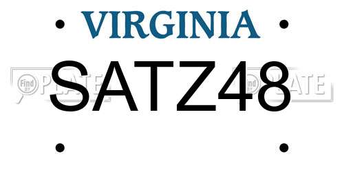 SATZ48 Virginia License Plate