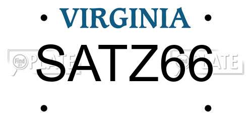 SATZ66 Virginia License Plate