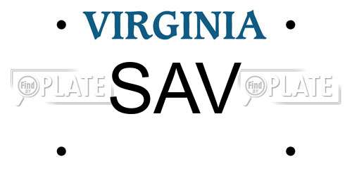 SAV Virginia License Plate