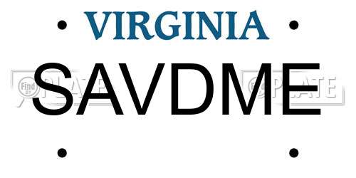 SAVDME Virginia License Plate