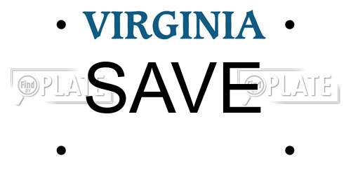 SAVE Virginia License Plate