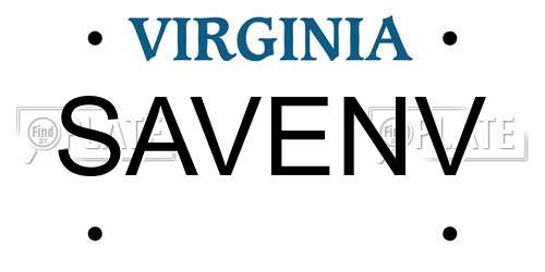 SAVENV Virginia License Plate