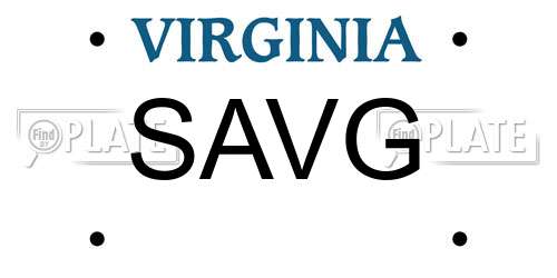 SAVG Virginia License Plate