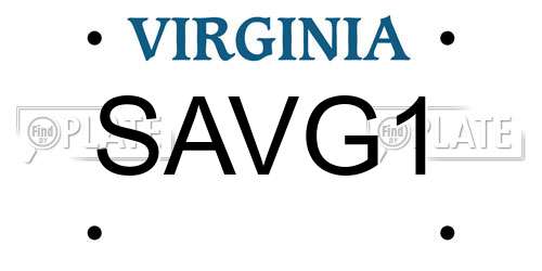 SAVG1 Virginia License Plate