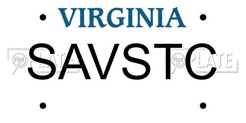 SAVSTC Virginia License Plate