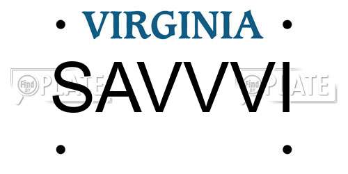 SAVVVI Virginia License Plate