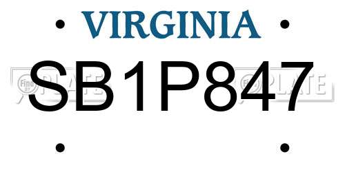 SB1P847 Virginia License Plate
