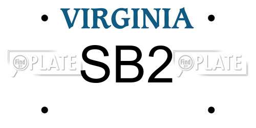 SB2 Virginia License Plate